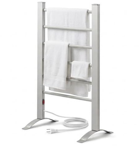 Pursonic TW300 Towel Warmer Rack for Bathroom – 6-Bar Electric Heated Towel Rack, Wall Mounted or Freestanding Setup, Plug-in Towel Dryer, Minimal Assembly Chrome-Plated