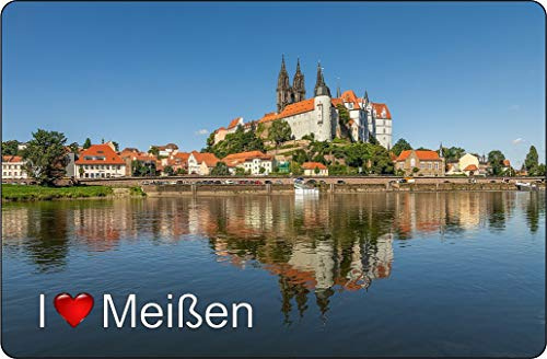 Cadora Magnetschild Kühlschrankmagnet I Love Meißen I