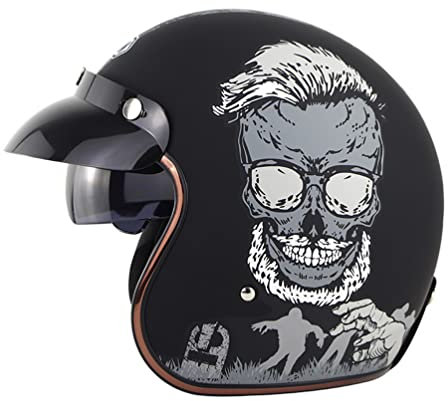 Masque de masque ouvert pour hommes masque demi-casque protecteur Street Rides Low Profile DOT Motorcycle