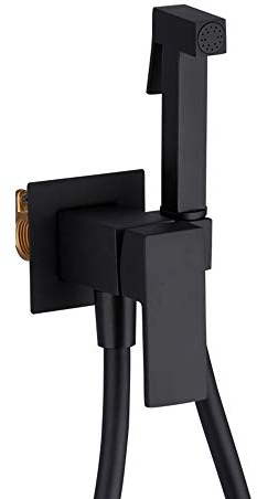 GLYYR Schwarz Bidet Handbrause mit Warmes und Kaltes Wasser Messing Bidet Sprayer Set Einzelgriff Bad Bidet WC-Sprühpistole für Persönliche Hygiene, Intimreinigung,Type b
