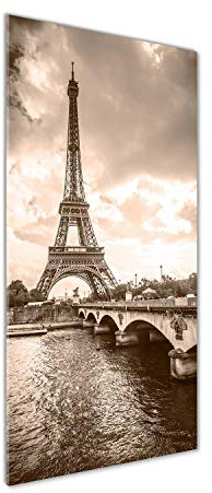 Tulup Peinture sur Verre trempé 50x125cm décoration Murale Tableau Image - Tour Eiffel Paris