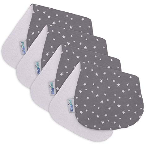 pic Bear Spucktuch Honey | großes Spucktuch 41 x 20 cm | besonders saugstarkes Frottee | Baumwolltuch weich & antiallergisch (4, Sterne grau-weiß)