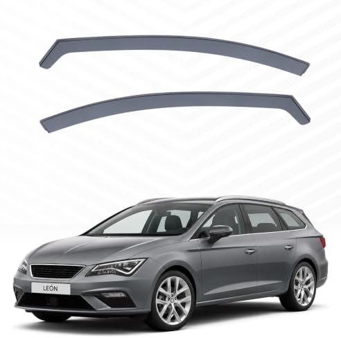 Modifycar Windabweiser für Seat Leon ST 2013-2020, langlebiges Acrylglas, getönte Frontscheiben für Fenster, Innenmontage, 2 Stück