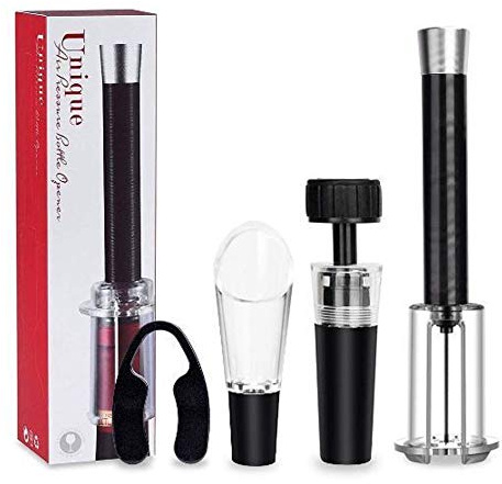 HIOD Air Pump Wine Bottle Opener Air Pressure Vacuum Red Wine Stopper Beer Lid Opener Corkscrew Corks Out Tool Stainless Steel Pin,