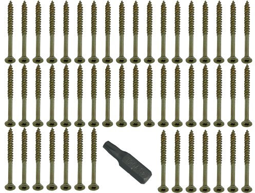 One Stop DIY Lot de 2 500 vis à bois TORX à tête Torx 4 x 60 mm