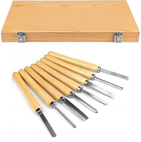 8 Pezzi Scalpelli per Tornio 360 mm Sgorbie per Lavorazione del Legno Tornitura