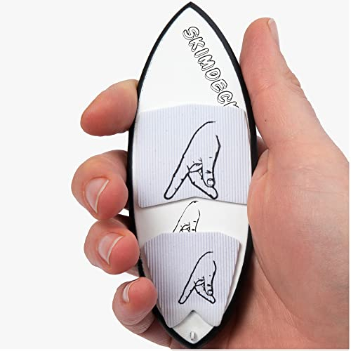 Skimdeck Fingerboard Schwimmendes Surf Skim Board für Finger (Weiß/Weiß)