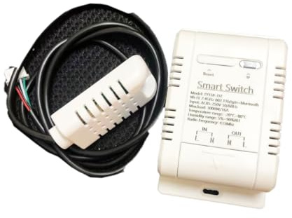 Yueyang WLAN-Temperatursensor 16A, Tuya Smart Monitor mit Leistungsmessung, Sprachsteuerung, wasserdichtem D-18B20 Sensor, kompatibel mit Alexa (th16+sensor)