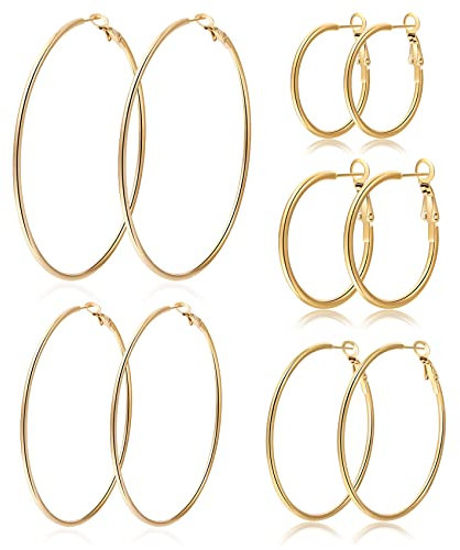 PABBEU Orecchini in Argento e Acciaio Inossidabile 316L, Leggeri e Sottili Ipoallergenici per Donna