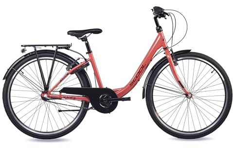 S’COOL Kinderfahrrad 20, 24, 26 Zoll, 3-Gang Nabenschaltung mit Rücktrittbremse, Chix, Körpergröße 115–165 cm, 6–14 Jahre, sicher für Schulweg, für Jungen & Mädchen