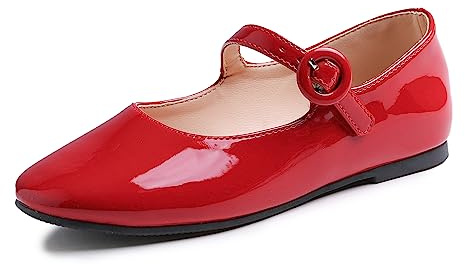 Feversole Kids Filles Mary Jane Strap Chaussures Plates Ballerines Princesse Chaussures Plates Chaussures d'école Plates À Bride