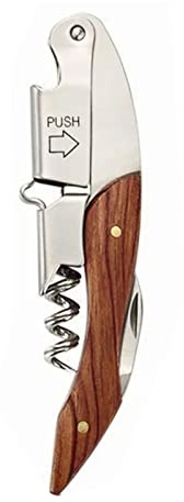 Weinflaschenöffner, Professioneller Kellner-Korkenzieher, Weinöffner aus Edelstahl und Hochwertigem Holz, Toller Manueller Korkenzieher für Zuhause, Restaurantkellner, Sommelier, Barkeeper