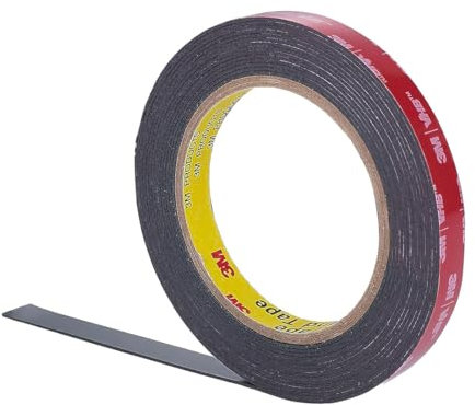 3M Double Sided Tape, Double Sided Tape Heavy Duty, 3M VHB Extra Strong Double Sided Adhesive Tape, Waterproof Foam Tape, for LED Lights Hanging, Cars and Outdoor Decoration, 10mm x 3 m