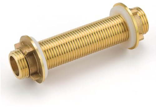 0XBIT Connettore Serbatoio Acqua, G1/2 Raccordo Serbatoio Acqua in Ottone, Boccola Serbatoio con Guarnizione in Silicone, per Serbatoio Dell'acqua, Torre Dell'acqua, Pompa Dell'acqua