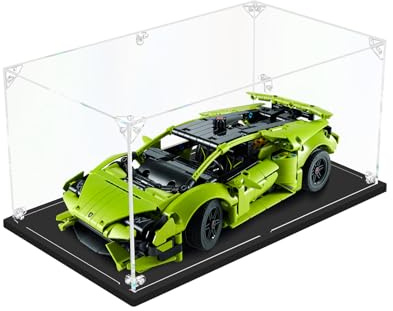 DOFOPO Acryl Vitrine Schaukasten Selbstmontage Klar Acrylbox 30 x 20 x 15cm | Staubdichte Transparente Display Case für Lego Lamborghini 42161 42138 1:18 Modellautos; mit Handschuhe Putztuch
