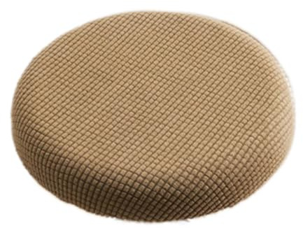 Wambere 4 Stück Runder Hockerbezug Stuhl Staubabdeckung Elastizität Hocker Bezug Drehstuhlhockerbezug Waschbar Hocker überzug Hocker Schonbezüge für 30-40cm Runder Hocker Durchmesser,Kaffee