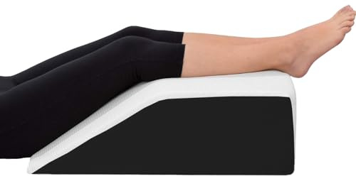 Molten Creek® Leg Elevation Pillow, Leg Rest Wedge Pillow, Memory Foam with Quilted Washable Cover, For Post Surgery Bed Rest, Swelling Relief, Blood Circulation (Black White)