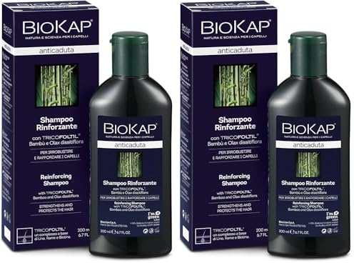 Biokap Shampoo Anticaduta Rinforzante, per Irrobustire e Rinforzare i Capelli, Dermopurificante, 200 ml (Confezione da 2)