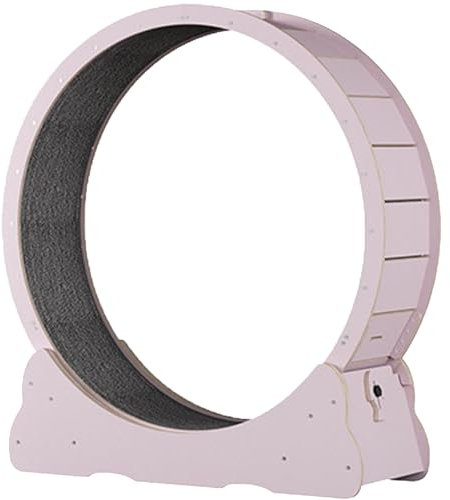 Spdazzleburst Katzenlaufrad, Katzenlaufrad aus Holz, mit Laufbahn aus Teppichboden, Katzenlaufrad mit Bremse, für kleine und große Katzen,Pink-XL