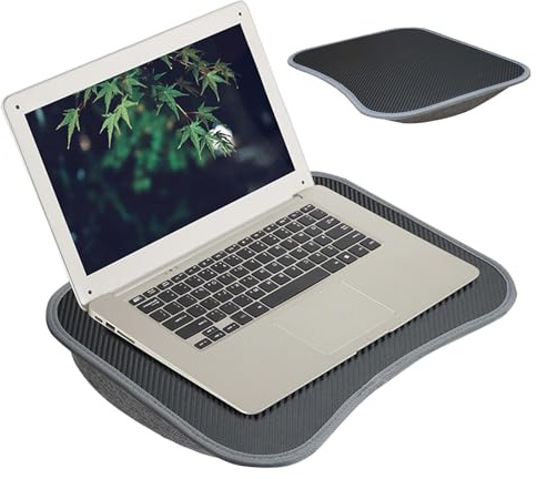 Escritorio de Regazo para computadora portátil, con cojín de Almohada, Bandeja Acolchada para Escritura con asa para Trabajo y sofá de Juegos