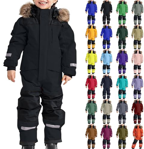 Kids Ski Overalls Warm Snowsuit Children's Winter Jumpsuit Jacket Boys Grils Snow Trousers One Piece Sale Skiing Suit Down Coat Ski Pants Set Sport Athletic Snow Suit Hoodies Outdoor Softshell Suit