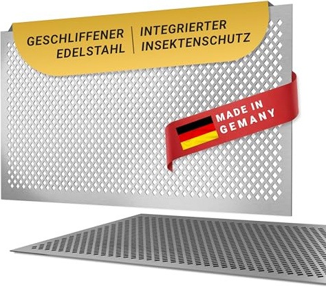 DeinLichtschacht – Lichtschachtabdeckung Edelstahl – Karos – 600x400mm – Rostfrei & langlebig – Begehbar – Mit Insektenschutz – Einfache Montage – Hochwertiges Design & Funktion – Made in Germany