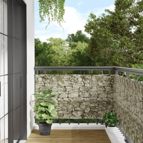 Lauuoeriau Furniture Item Home Balkon Sichtschutz Steinoptik 700x75cm PVC-Möbel
