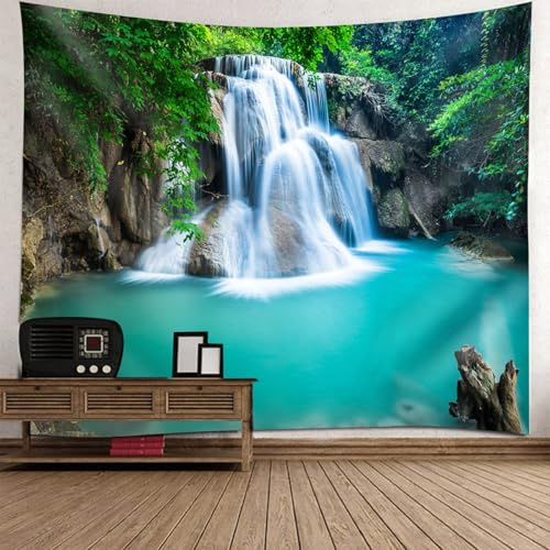 Bishilin Wandteppich mit Motiv 240x220CM, Tapisserie Wandbehang Natur Wasserfall Wall Hanging Wandbehang Wanddeko für Kinderzimmer Wohnzimmer