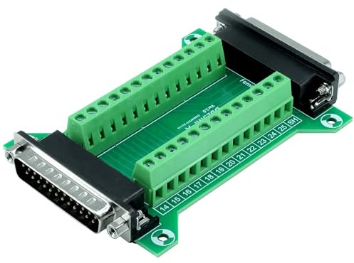 CEMYDEYO DB25 Gender Changer Stecker auf Buchse Breakout Board，RS232 D-SUB seriell zu 25-poligem Port Terminal Adapter Modul (DB25 Stecker auf Buchse)