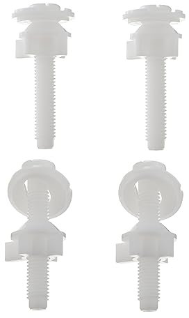 VILLCASE 4pièces Lot De Vis Pour Abattant De Wc Boulons Pour Couvercle De Siège De Wc Fixations Charnières Pour Lunette Toilette Blanc