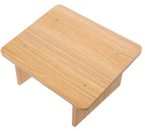 Vaguelly Repose-Pieds en Bois Beige, Banc de Haut Compact au Style Simple