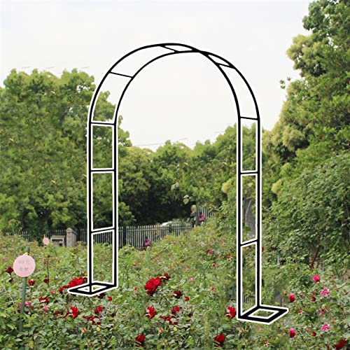 Rosenbogen Rankgitter aus Metall für Kletterpflanzen, wetterfest, Gartendekoration, Hochzeitstorbogen (Schwarz, XXL)
