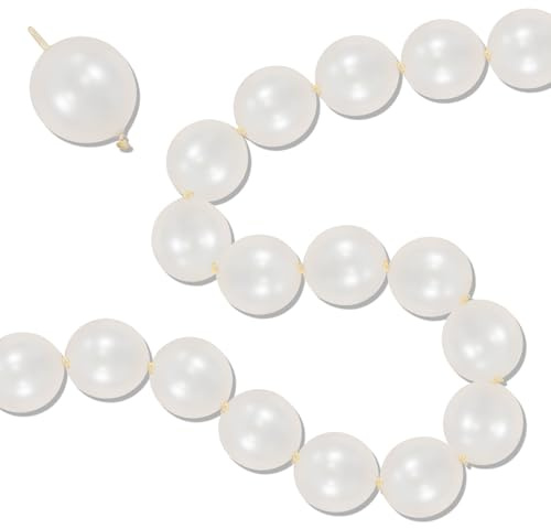 Pearl White Linking Balloons, 100PCS 6 Inch Pearl Color Quick Link Balloons for Making Balloon Wall Heart Arch, Tails Balloon for Wedding Birthday Baby Shower Engagement Graduation Party Decorations