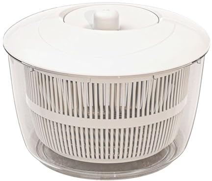 Saradica Hand Hinge Operations | Vegetable Spinner and Osteiner | 5L Multifunctional Kitchen Helper | Compact, Portable, with a Drip Basket for Salads, Berries | White