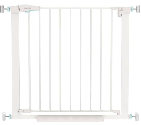 YEAUPE PRO Treppenschutzgitter Ohne Bohren, für Breiten 90-93 cm | 76 cm Hoch Babygitter, Türschutzgitter für den unteren Treppenbereich, Türgitter beidseitig zu öffnen, Selbstschließend, Weiß