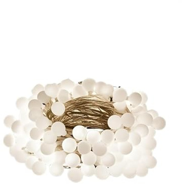 RPXHZLKTM Luci Natalizie a grappolo, Luci a Sfera Multicolore da 12 m for ghirlande, Camera Letto, Matrimonio, Campeggio, Decorazioni Natalizie(White Smart,USB-12M)