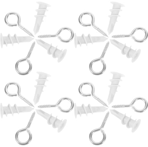 DOITOOL Set da 20 Tasselli Autoperforanti per Cartongesso Ganci ad Occhiello e Viti, Ancoraggi a Muro per Impieghi Gravosi, Filettatura Larga per Fissaggio Stabile in Pareti
