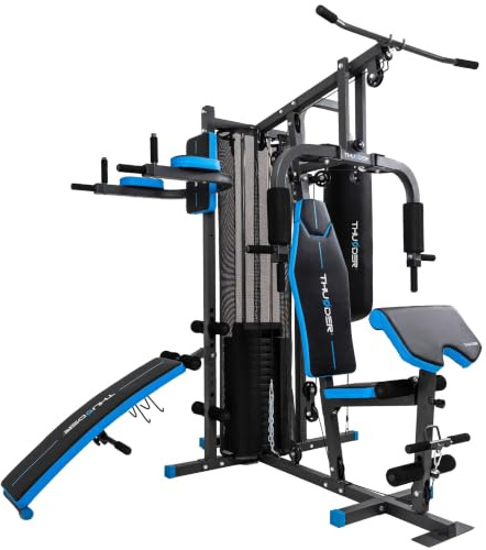 THUNDER Multifunktionale Kraftstation Home Gym Fitnessstation mit Kabelzug & Muskelaufbau Training