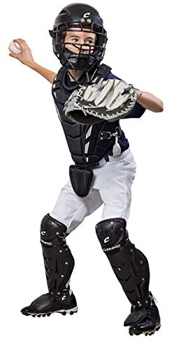 Champro Helmax Youth Baseball Catcher’s Gear Box Set, Black, Ages 9-12