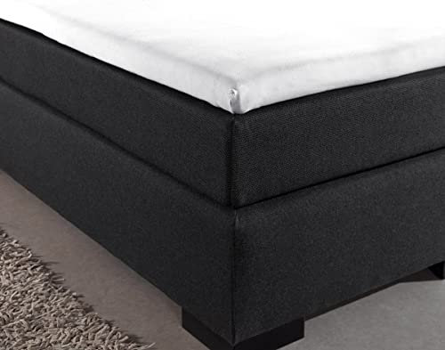 Sleeptime Spannbettlaken Topper Boxspringbett - 100% Baumwolle - Bettlaken fur Topper bis 10cm - Feuchtigkeit absorbierend und temperaturausgleichend - Weiß - 180 x 200 cm