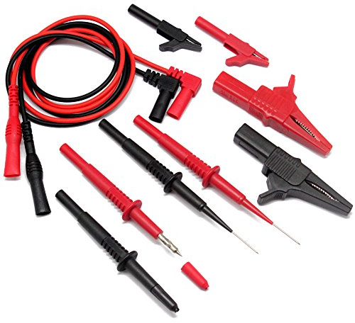 AideTek Automotive TLP20159 - Pinzas de cocodrilo blindadas y pinzas de cocodrilo grandes para multímetro