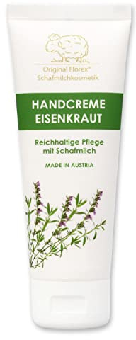 Florex Handcreme Eisenkraut - Reichhaltige intensive Pflege bei trockenen strapazierten Händen mit Schafmilch ohne Palmöl 75 ml