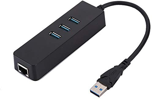 T angxi enhetsfri USB 3.0 Ethernet-adapter, 10/100/1000 M USB 3.0 Ethernet omvandlare USB USB till -RJ45-adapter med 3 USB 3.0 portar för Windows för Mac OS för Linux