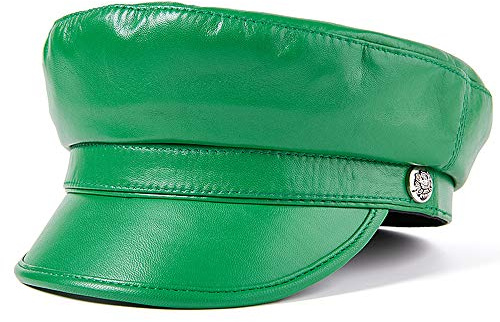 DongBao Army Cap Military Cap Damen Leder Flache Kappe UV Sonnenhut Mit Knöpfe,Kapitänsmütze Herren Damen