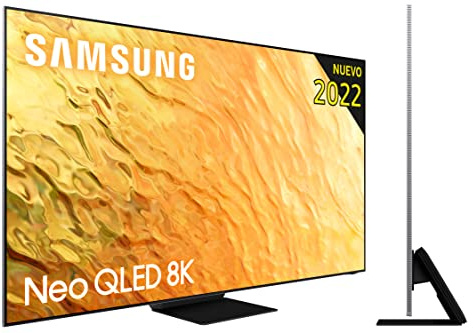 Samsung TV Neo QLED 8K 2022 85QN800B-Smart TV de 85 con Resolución 8K,Quantum Matrix Technology Pro,Procesador Neural 8K con Inteligencia Artificial,Quantum HDR 2000,70W Dolby Atmos y Alexa Integrada