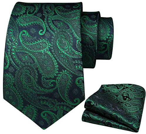 Peronway Herren Paisley Blumen Krawatte Hochzeit Party Einstecktuch Krawatte & Einstecktuch Set