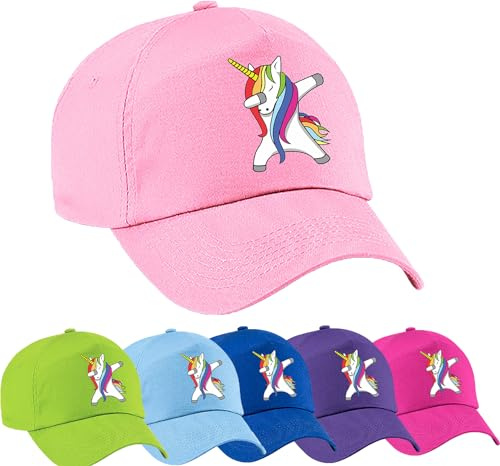 4sold Fantastisk, färgglad, justerbar basebollkeps med enhörning för flickor, barnkeps, sport, regnbåge, sommarhatt för barn, skolflickor, en storlek