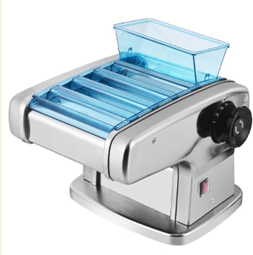 MOLVUS UK Plug Stainless Steel Electric Pasta Maker Cutting Slicer Dumplings Noodle Pressing Machine Spaghetti Roller Hanger Dough Cutter (Color : Four Blade)