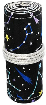 LATRAT 48 slot Astuccio Estetico Organizer, Astuccio Multiuso da Viaggio Disegno per Artisti Borsa Arrotolabile per Scuola, Viaggi, Ufficio (Notte)