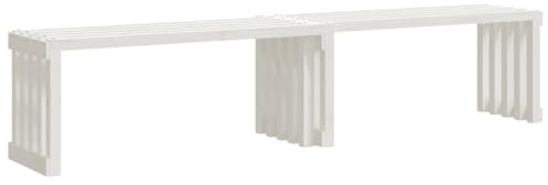 vidaXL Gartenbank Ausziehbar Weiß 212,5x40,5x45 cm Massivholz Kiefer